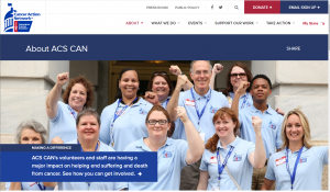 Image of Webpage About ACS CAN