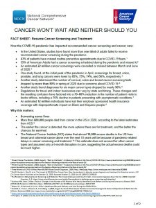 Return to Screening Fact Sheet Cover